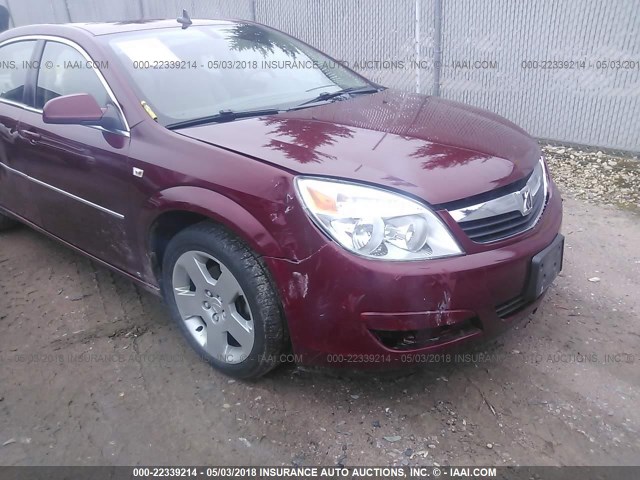 1G8ZS57B88F265662 - 2008 SATURN AURA XE BURGUNDY photo 6