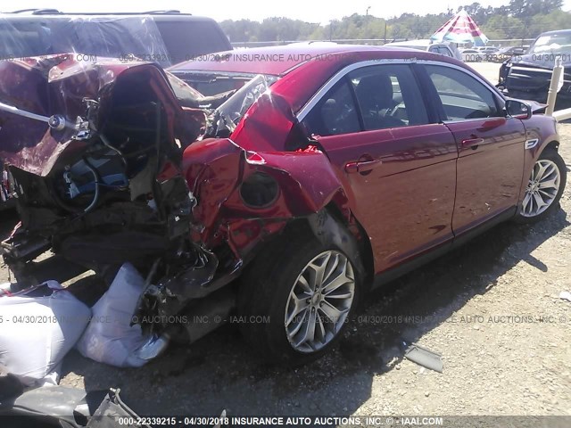 1FAHP2F80DG135697 - 2013 FORD TAURUS LIMITED MAROON photo 4