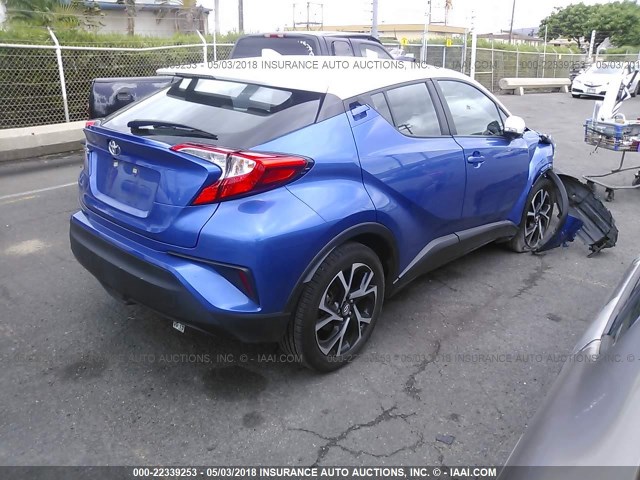 NMTKHMBX7JR005163 - 2018 TOYOTA C-HR XLE/XLE PREMIUM BLUE photo 4