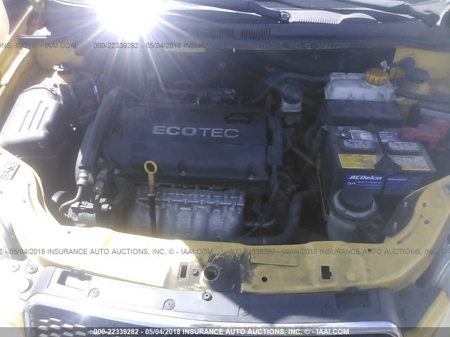 KL1TD66E99B621821 - 2009 CHEVROLET AVEO LS/LT YELLOW photo 10