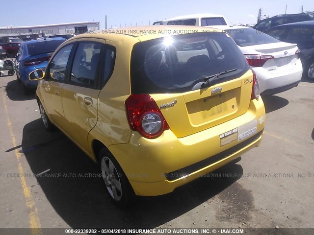 KL1TD66E99B621821 - 2009 CHEVROLET AVEO LS/LT YELLOW photo 3