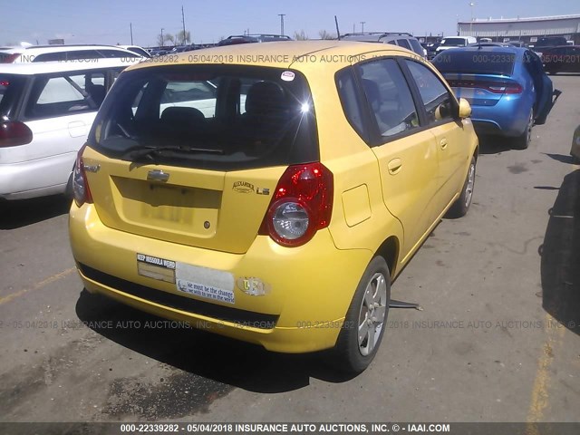 KL1TD66E99B621821 - 2009 CHEVROLET AVEO LS/LT 黄色 照片 4