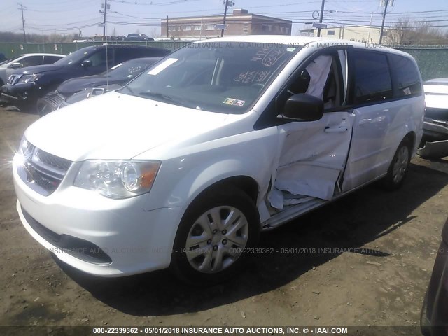 2C4RDGBG2HR736356 - 2017 DODGE GRAND CARAVAN SE WHITE photo 2