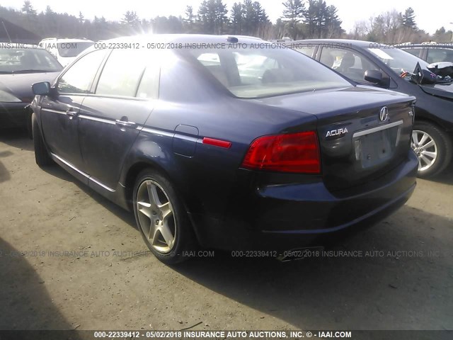 19UUA66275A002440 - 2005 ACURA TL BLUE photo 3