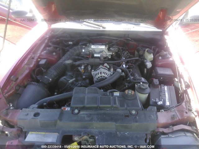 1FAFP45X21F118350 - 2001 FORD MUSTANG GT RED photo 10