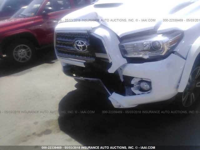 3TMAZ5CN8GM003721 - 2016 TOYOTA TACOMA DBL CAB/SR5/TRD SPORT/OR WHITE photo 6