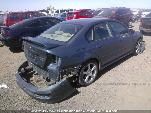 4S3BL676556215097 - 2005 SUBARU LEGACY GT LIMITED BLUE photo 4