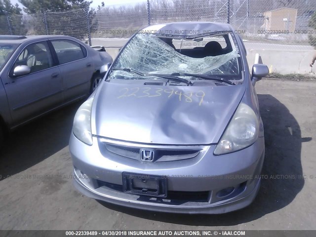 JHMGD38667S054963 - 2007 HONDA FIT S SILVER photo 6