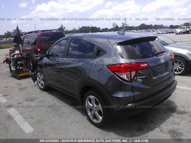 3CZRU5H36HM719490 - 2017 HONDA HR-V LX GRAY photo 3