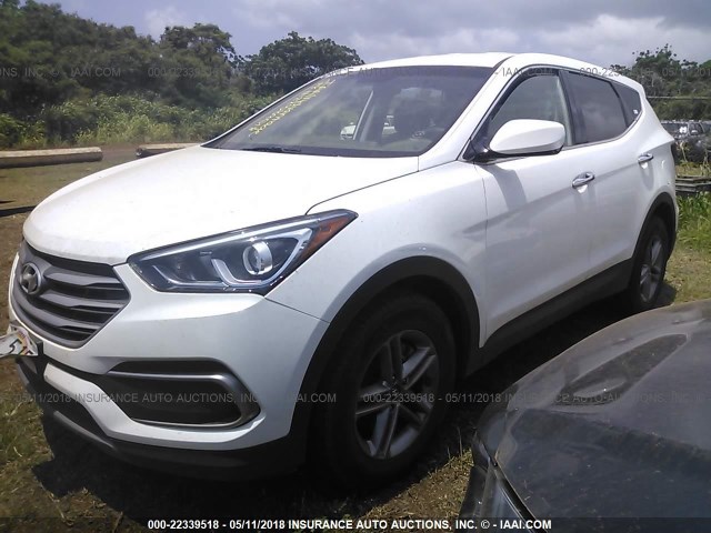 5NMZTDLB2JH080485 - 2018 HYUNDAI SANTA FE SPORT  WHITE photo 2