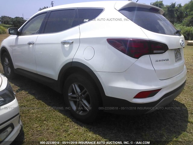 5NMZTDLB2JH080485 - 2018 HYUNDAI SANTA FE SPORT  WHITE photo 3