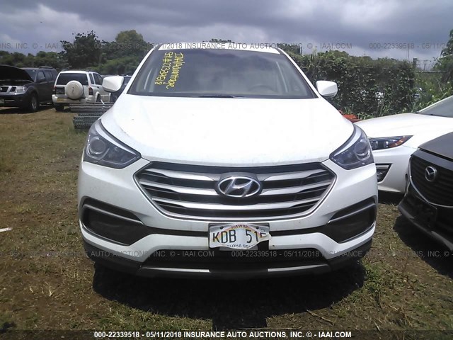 5NMZTDLB2JH080485 - 2018 HYUNDAI SANTA FE SPORT  WHITE photo 6