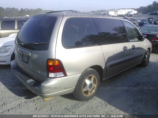 2FMZA51442BA91595 - 2002 FORD WINDSTAR LX TAN photo 4