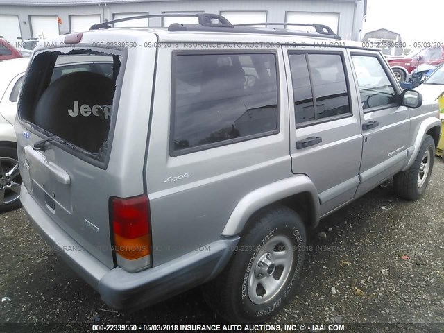 1J4FF48SXYL218764 - 2000 JEEP CHEROKEE SPORT GRAY photo 4