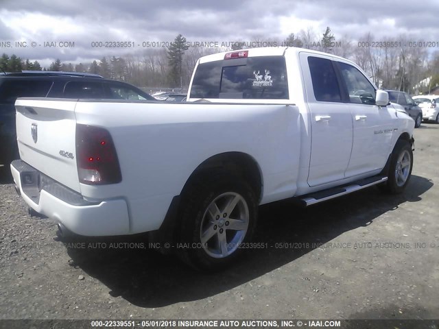 1C6RD7HT1CS105651 - 2012 DODGE RAM 1500 SPORT WHITE photo 4