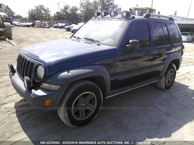 1J4GK38K45W576771 - 2005 JEEP LIBERTY RENEGADE BLUE photo 2