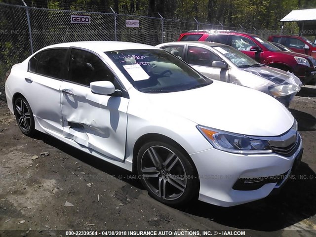 1HGCR2F56GA093971 - 2016 HONDA ACCORD SPORT WHITE photo 6