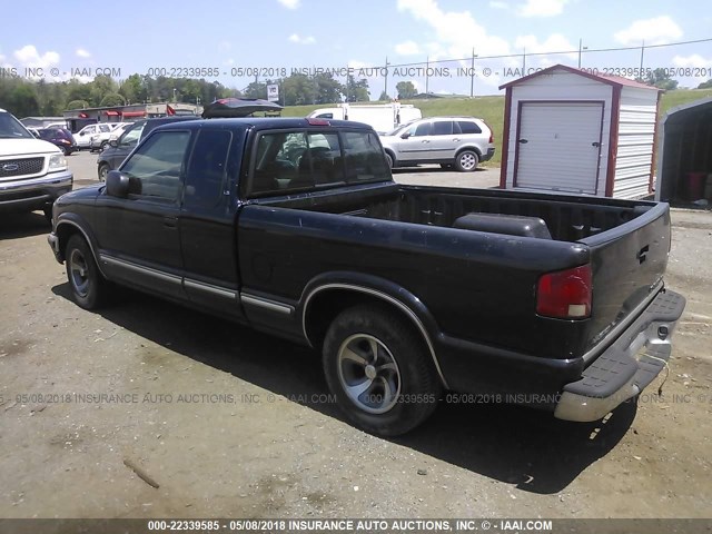 1GCCS19WX28186008 - 2002 CHEVROLET S TRUCK S10 BLACK photo 3