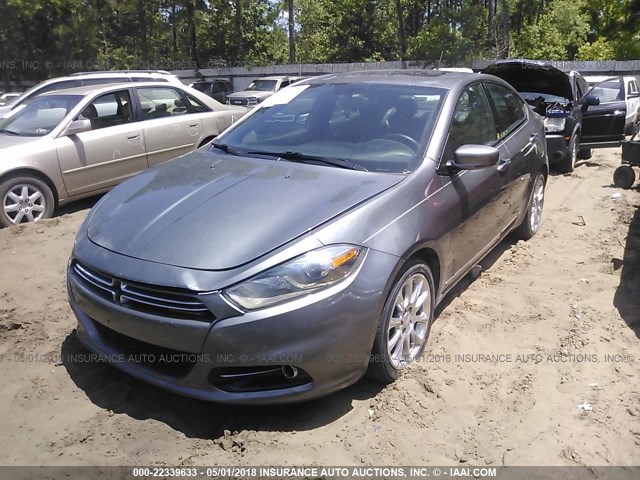 1C3CDFCH4DD316946 - 2013 DODGE DART LIMITED/R/T GRAY photo 2