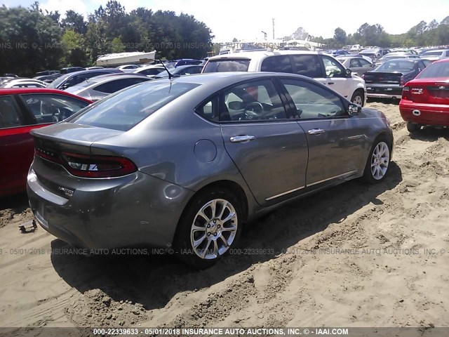 1C3CDFCH4DD316946 - 2013 DODGE DART LIMITED/R/T GRAY photo 4