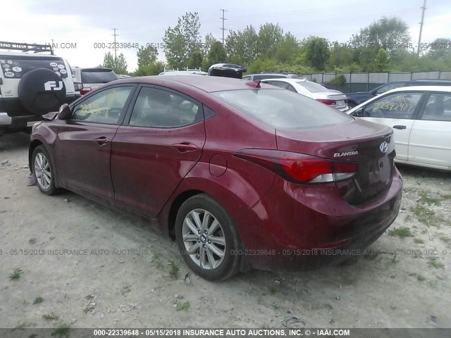 5NPDH4AE9GH760906 - 2016 HYUNDAI ELANTRA SE/SPORT/LIMITED წითელი ფოტო 3