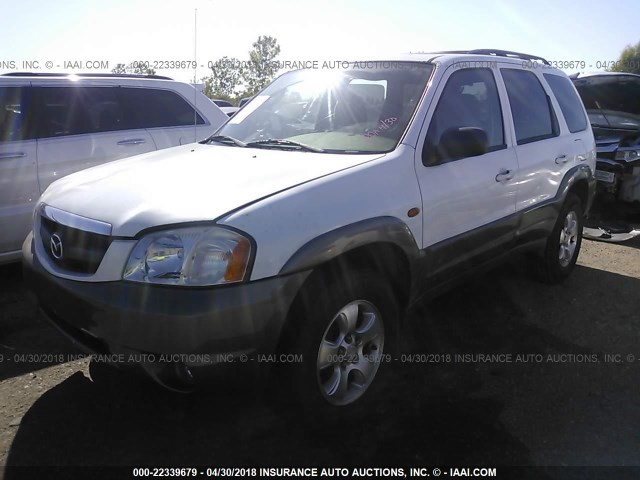 4F2CU09142KM38184 - 2002 MAZDA TRIBUTE LX/ES WHITE photo 2