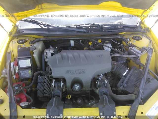 2G1WX12K639311686 - 2003 CHEVROLET MONTE CARLO SS YELLOW photo 10