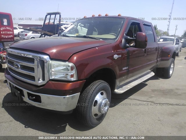 1FTWW33P25EB08181 - 2005 FORD F350 SUPER DUTY RED photo 2