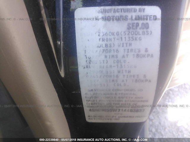 4S6DM58W714403837 - 2001 HONDA PASSPORT EX/LX 黑色 照片 9