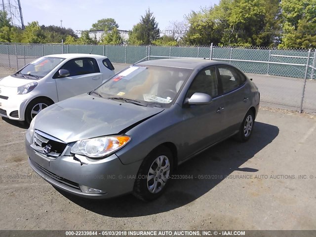 KMHDU4AD0AU882453 - 2010 HYUNDAI ELANTRA BLUE/GLS/SE GRAY photo 2