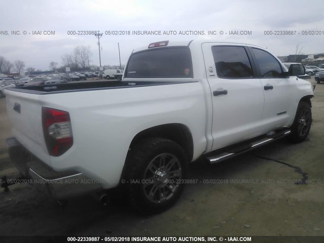 5TFEM5F14EX072812 - 2014 TOYOTA TUNDRA CREWMAX SR5 WHITE photo 4