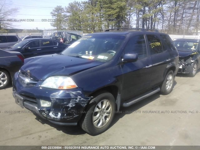 2HNYD18853H513410 - 2003 ACURA MDX TOURING Dark Blue photo 2