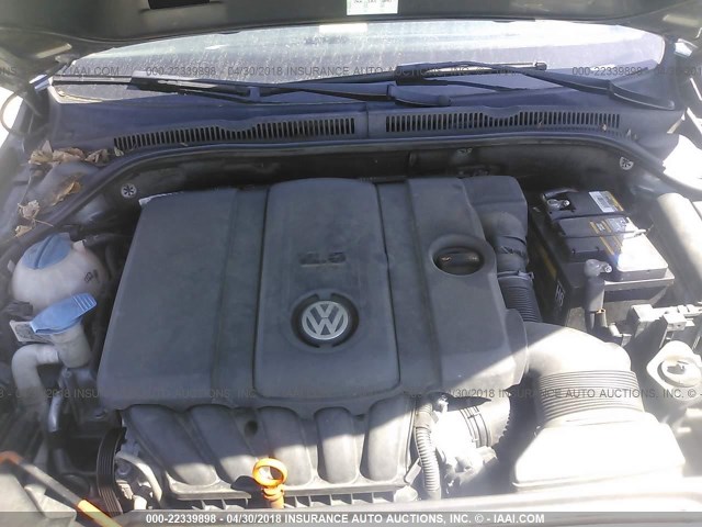 3VWDZ7AJ8BM340839 - 2011 VOLKSWAGEN JETTA SE GRAY photo 10