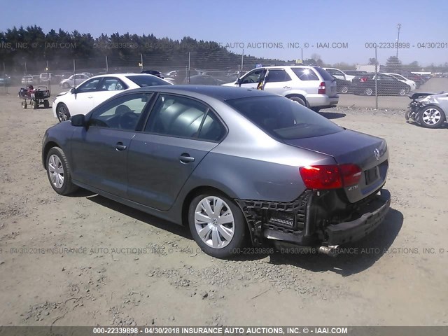 3VWDZ7AJ8BM340839 - 2011 VOLKSWAGEN JETTA SE GRAY photo 3