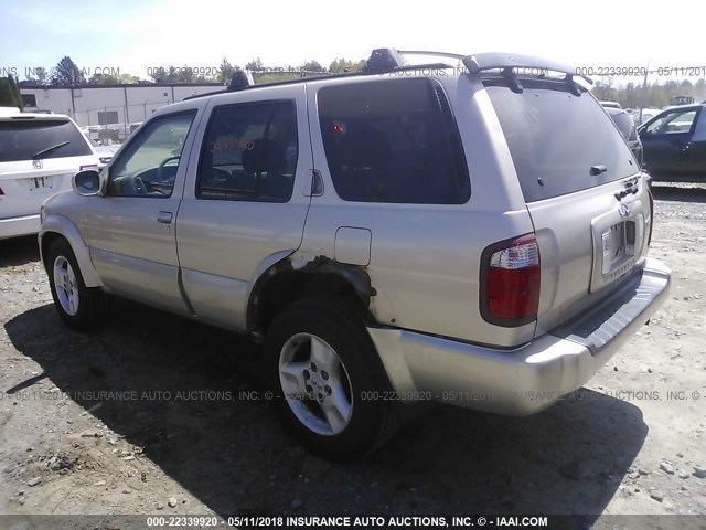 JNRDR09Y61W215705 - 2001 INFINITI QX4 BEIGE photo 3