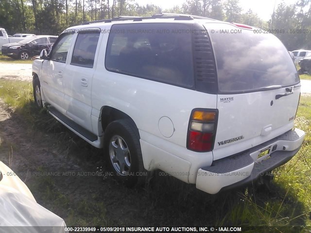 1GKFK66U65J163629 - 2005 GMC YUKON XL DENALI WHITE photo 3