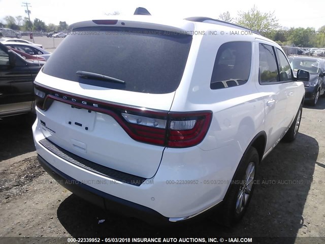 1C4RDJAG4HC794055 - 2017 DODGE DURANGO SXT WHITE photo 4