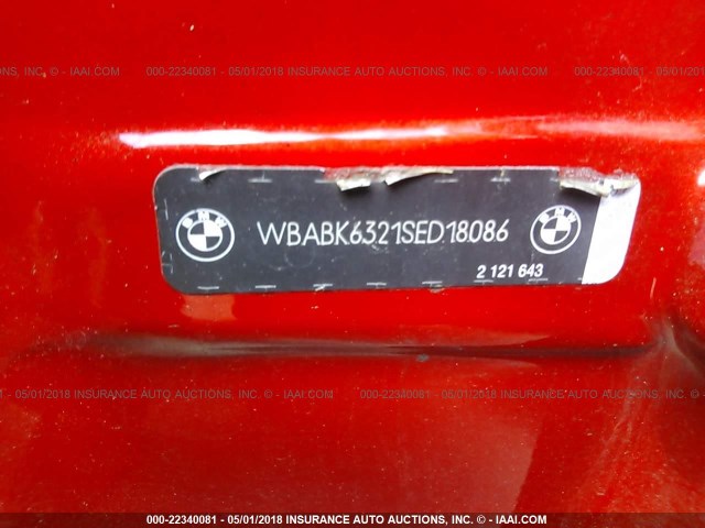 WBABK6321SED18086 - 1995 BMW 318 IC AUTOMATIC RED photo 9
