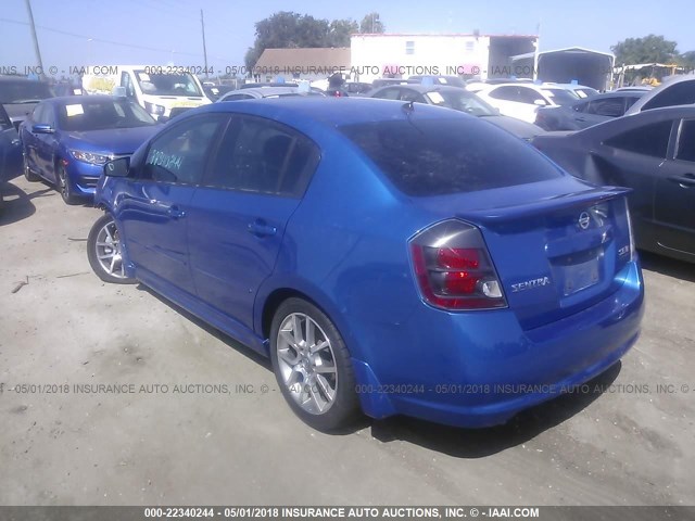 3N1CB61E67L685996 - 2007 NISSAN SENTRA SE-R SPEC V BLUE photo 3