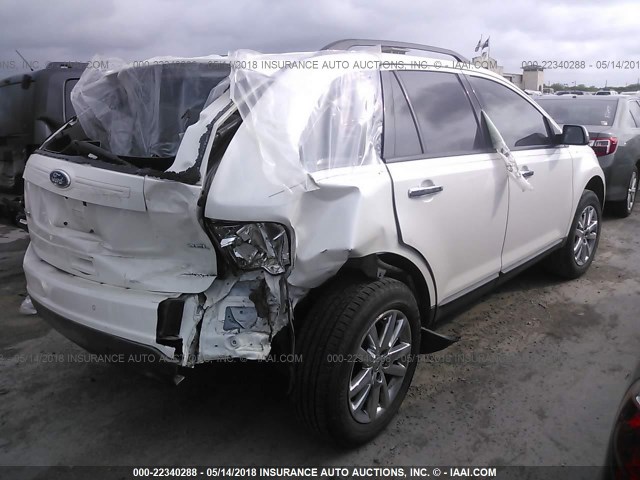 2FMDK3JC5BBB44047 - 2011 FORD EDGE SEL WHITE photo 4