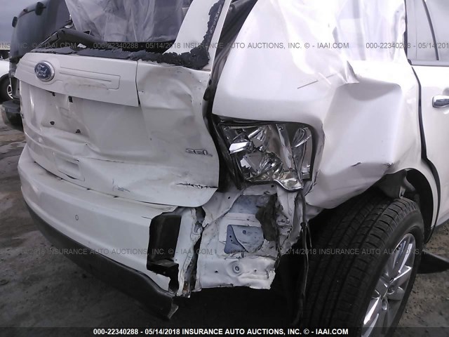 2FMDK3JC5BBB44047 - 2011 FORD EDGE SEL WHITE photo 6