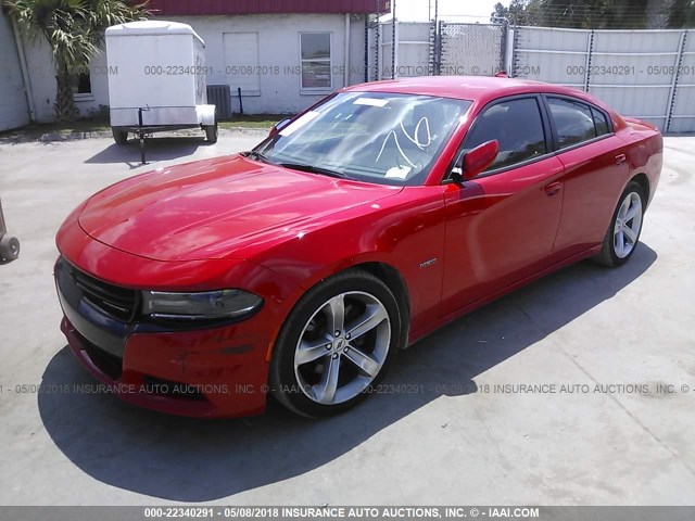 2C3CDXCT3HH559120 - 2017 DODGE CHARGER R/T RED photo 2