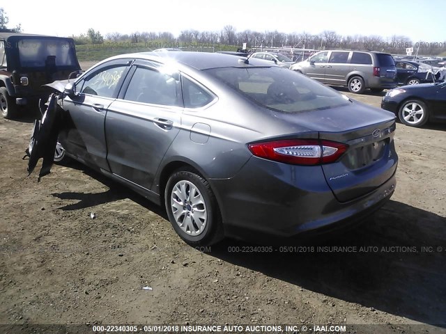 1FA6P0G77E5386215 - 2014 FORD FUSION S GRAY photo 3