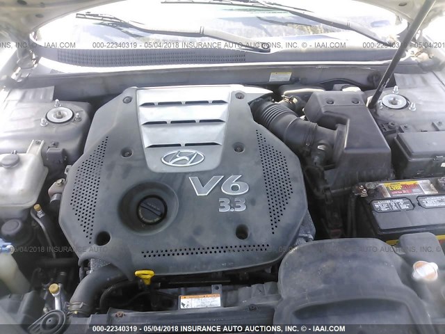 5NPEU46F56H068898 - 2006 HYUNDAI SONATA GLS/LX SILVER photo 10