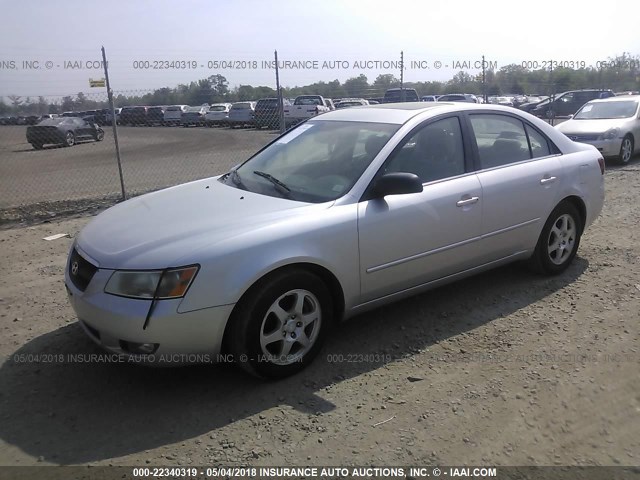 5NPEU46F56H068898 - 2006 HYUNDAI SONATA GLS/LX SILVER photo 2