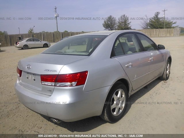 5NPEU46F56H068898 - 2006 HYUNDAI SONATA GLS/LX SILVER photo 4