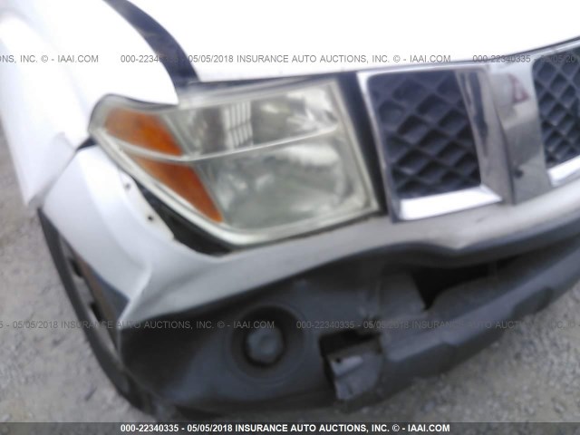 1N6BD06T38C424780 - 2008 NISSAN FRONTIER KING CAB XE/KING CAB SE WHITE photo 6