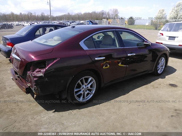 1N4AA5AP8AC840687 - 2010 NISSAN MAXIMA S/SV RED photo 4