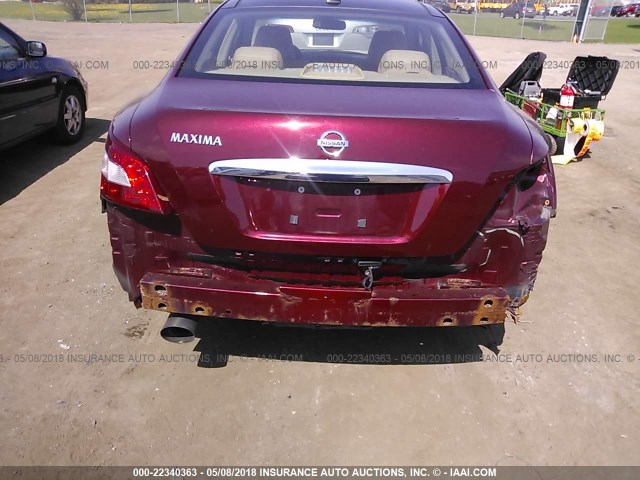 1N4AA5AP8AC840687 - 2010 NISSAN MAXIMA S/SV RED photo 6