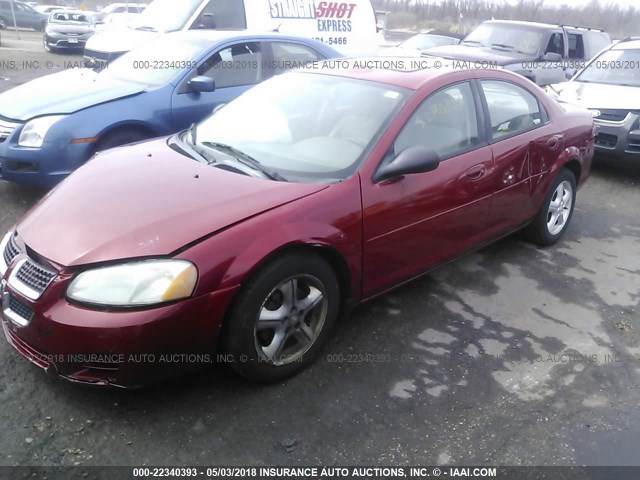 1B3EL46R46N128829 - 2006 DODGE STRATUS SXT RED photo 2